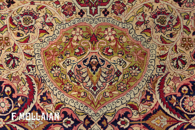 Antique Persian Kerman Ravar Carpet  n°:12786982